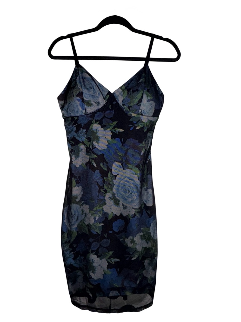 G by Guess Navy Floral Slip Mini Dress